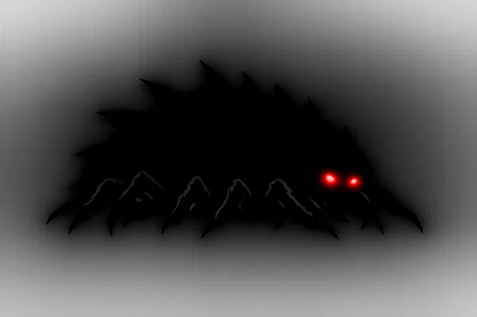 The Crawler — a shadow creature with glowing eyes
