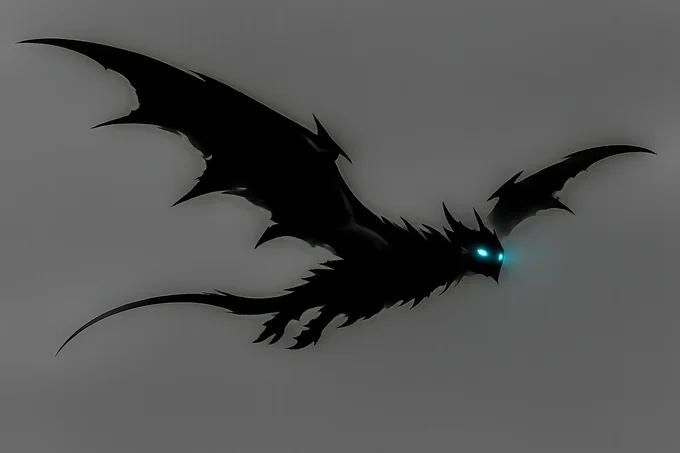 The Flyer — a shadow creature with glowing eyes