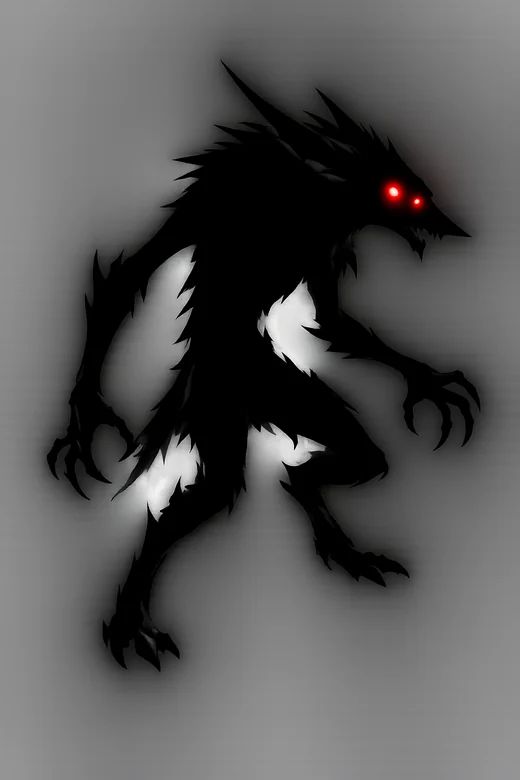 The Hunter — a shadow creature with glowing eyes