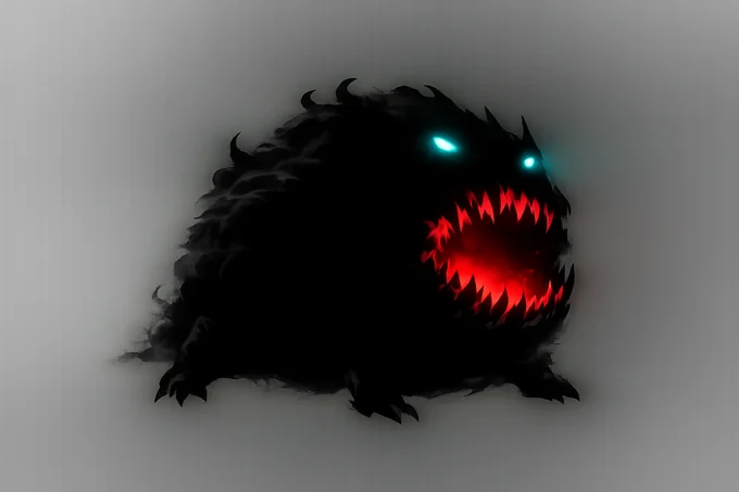 The Spitter — a shadow creature with glowing eyes