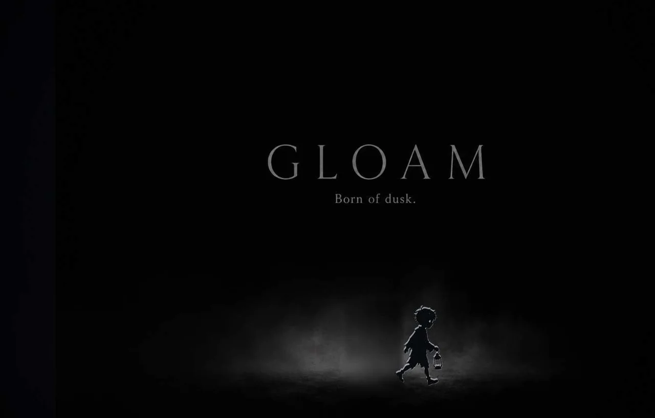 In-game — the rim-lit child walking the title dusk with a lantern