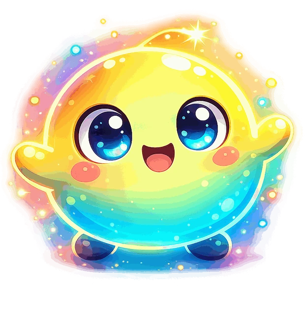 The RICOCHET mascot — a beaming rainbow star